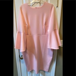 ELOQUII pink dress 3/4 flair sleeves. NEW with tags